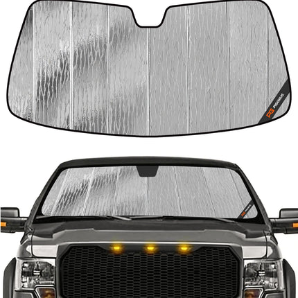 Windshield Sun Shade for Ford F150 2021-2025. Reflective Aluminum Film Front Window Sunshade B