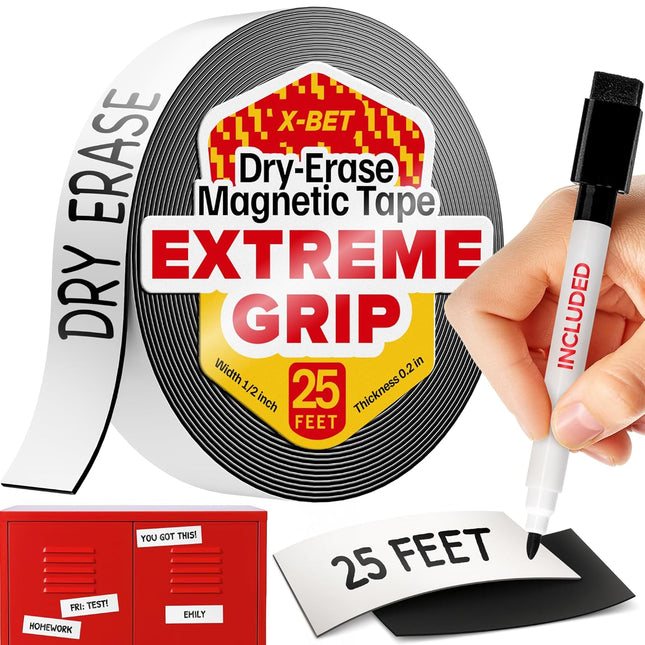 Magnetic Strips - 1 Inch x 25 Feet Magnetic Tape Roll