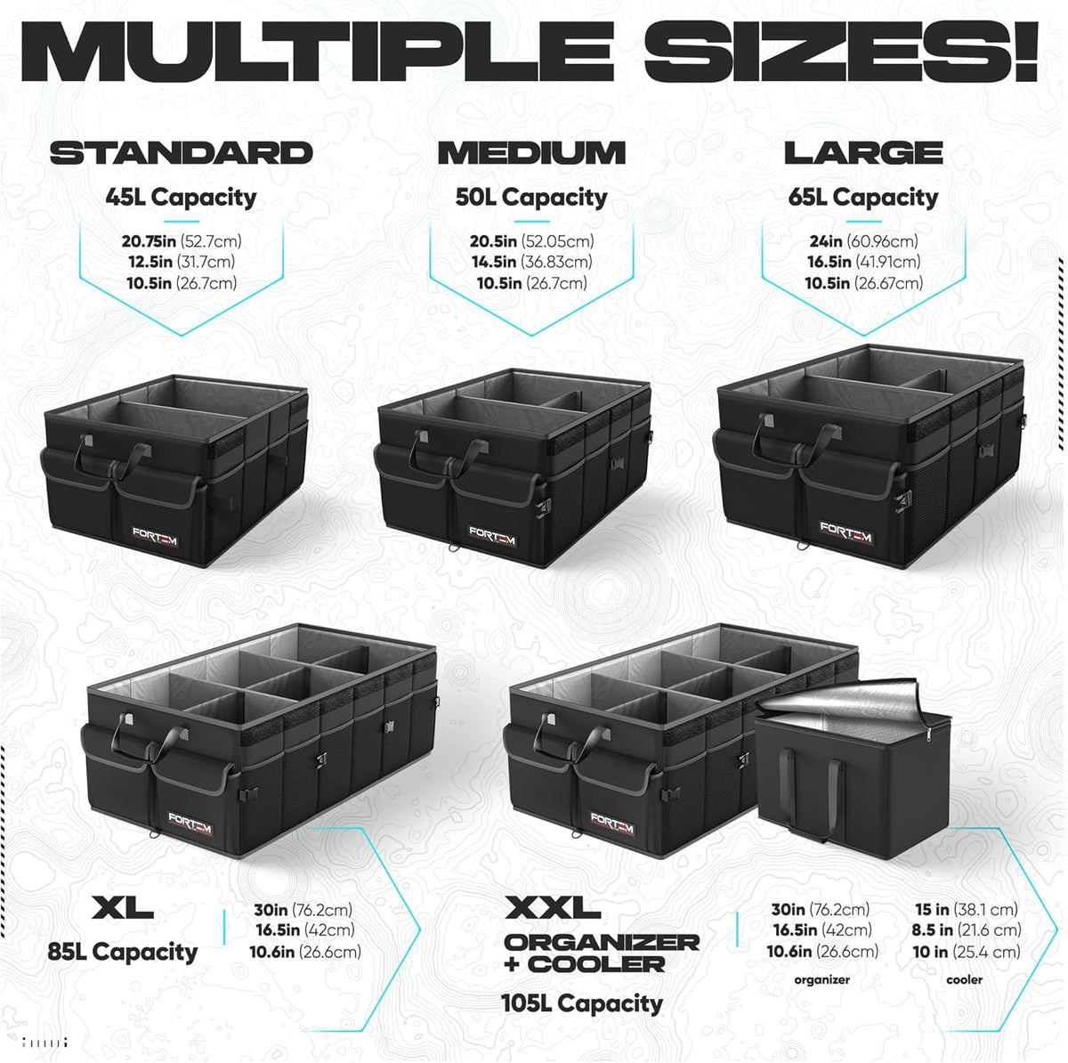 50L Foldable SUV Trunk Organizer with Soft Cover - photo 3
