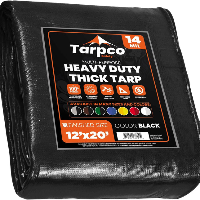 Extra Heavy Duty 14 Mil Tarp Cover, Waterproof