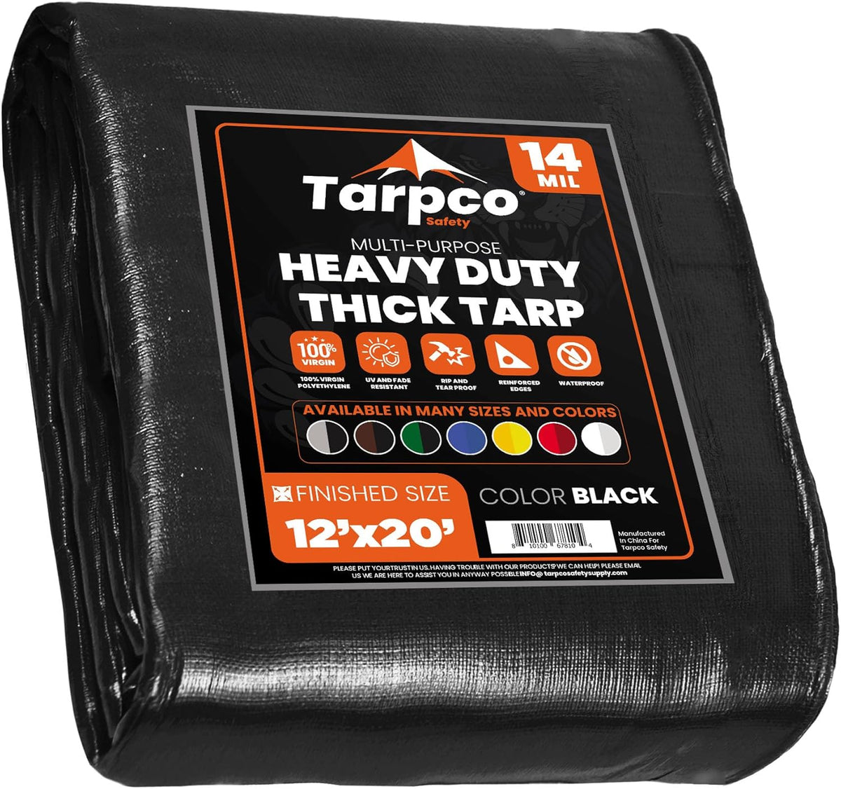 Extra Heavy Duty 14 Mil Tarp Cover, Waterproof
