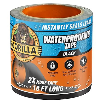 Black Gorilla Waterproof Patch Seal Tape 4 by 10 feet permanent leak stop