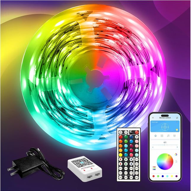 110ft Smart RGB LED Strip Lights with App Remote Control