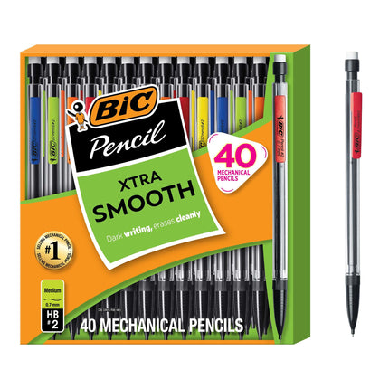 Amazon.com : BIC Xtra Smooth Mechanical Pencil with 0.7 mm Medium Point, Refillable and Retractable, 40-Count Pack : Office Products