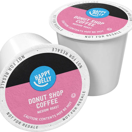 Amazon Brand - Happy Belly Medium Roast Coffee Pods, Donut Style, Compatible with Keurig 2.0 K-Cup Brewers, 100 Count