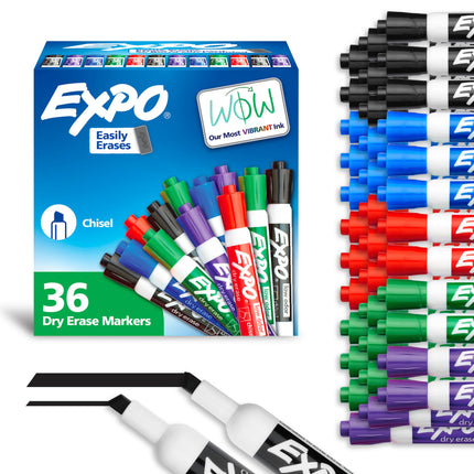 Dry Erase Markers, Low Odor Ink, Chisel Tip, 40 Count - Whiteboard, Calendar, Organization, Essential Supplies for Office, School, Classroom, Teachers