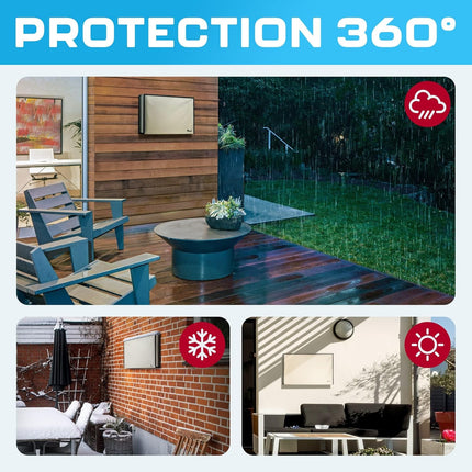 Garnetics Outdoor TV Cover 24 Inch – Waterproof, Weatherproof TV Enclosures with Smart Shield Screen Protectors, Ideal for Outdoor Use, Moving, and Storage - Beige