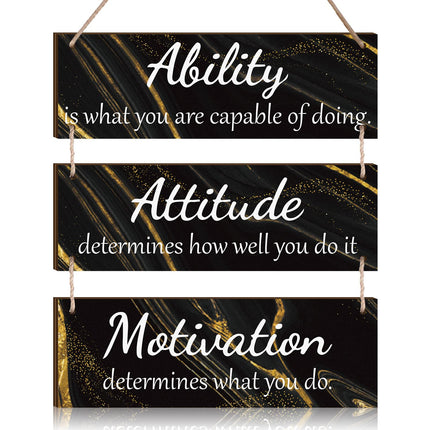 Office Wall Signs Inspirational Wooden Hanging Decor,Elegant Color