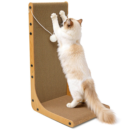 23.6 in L-Shaped Cardboard Cat Scratcher, 2-Pack for Indoor Cat