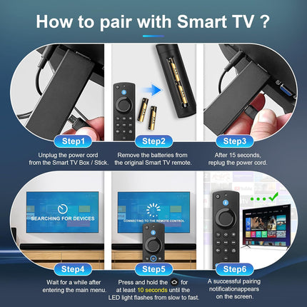 Replacement Firestick Remote with Fire Smart TVs Lite,HD,TVs Stick (4K/4K Max),TV Cube(1st/2nd/3rd Gen),for Hisense,Pioneer,3rd Gen Smart TVs