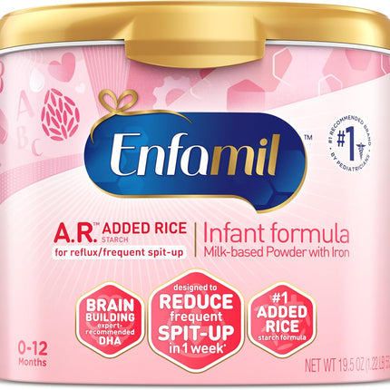 Enfamil A.R. Infant Formula, Clinically Proven to Reduce Reflux & Spit-Up in 1 Week, with Iron, DHA for Brain Development, Probiotics to Support Digestive & Immune Health, Powder Tub, 19.5 Oz