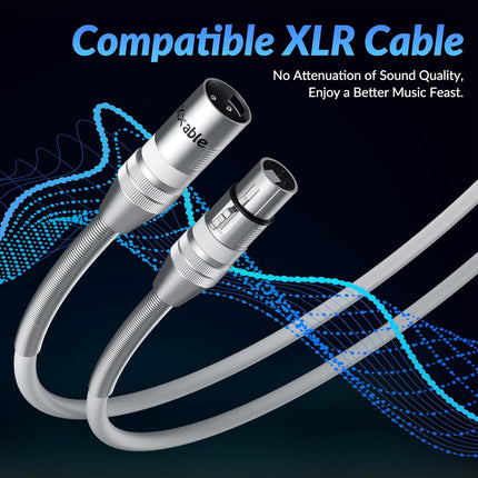 Kxable XLR Microphone Cable 6 FT, XLR Male to Female Balanced Mic Cable, 3-Pin Shielded Speaker Cord, Zinc Alloy Connectors, 22AWG Pure Copper, Metal Spring SR, Recording Studio, Podcast, White