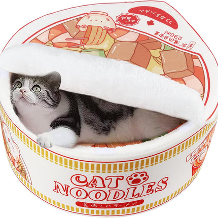 寵幸 Ramen Noodle Dog & Cat Bed,Keep Warm and Super Soft Creative Pet Nest for Indoor Cats,Removable Washable Cushion for Small Medium Large Dogs and Cats