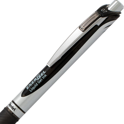 Pentel EnerGel RTX Retractable Liquid Gel Pen, (0.7mm), Medium Line, Metal Tip, Black Ink, Pack of 2 (BL77BP2A)