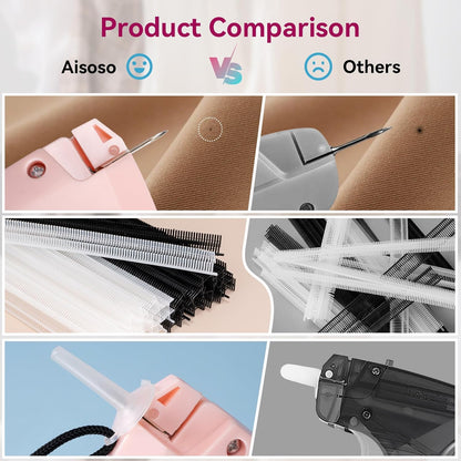 Pink Handheld Stitch Gun for Clothes with Black and White Fasteners - photo 5