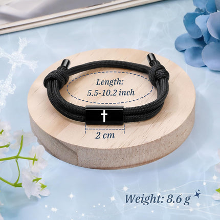 Mens Cross Bracelet as Easter Basket Stuffers for Teens, Soccer Baseball Joshua 1 9 Cross Bracelet Basketball Philippians 4:13 Accessories as Boys Easter Gifts for Sons Baptism Confirmation