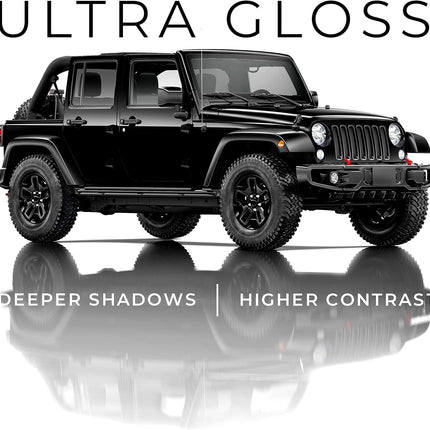 VViViD+ Ultra Gloss Premium Vinyl Car Wrap Film (1ft x 5ft, Gloss Piano Black)