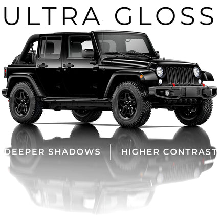 Ultra Gloss Vinyl Car Wrap Film (1.5ft x 5ft, Gloss Piano Black)