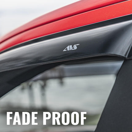 Outside Mount Rain Guards For 2015 - 2026 Ford F-150; 2017 - 2026 F-150 Raptor, F-250, F-350 SD, SUPERCREW ONLY | Window Vent Visors, 4 pcs. - Smoke | 94975