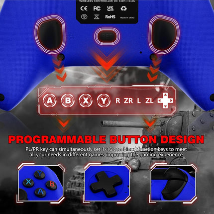 LENISUOLE Wireless Controller 2-Pack - Compatible with Xbox One/Series X|S, PC, Steam | Gamepad with 2.4GHz Wireless Adapter, Turbo, Macro Programming & 3.5mm Audio Jack
