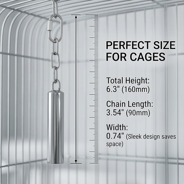 Stainless Steel Bird Bells 2-Pack Durable Hanging Bird Toy for Cage