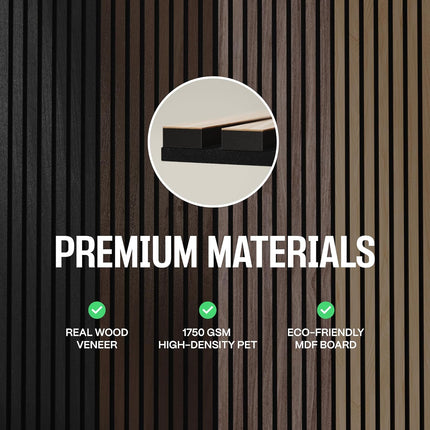 Samples-Pack Acoustic Slat Wall Panels - Soundproof Wood Paneling for Interior Decor