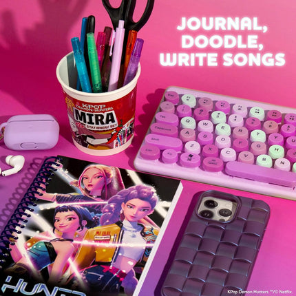 KPop Demon Hunters™ Journal – Huntr/x Edition, 100 Lined Pages, Notebook Measures 5.8 x 8.3, Official K Pop Demon Hunters Merch for K-Pop Fans, Students, Teens