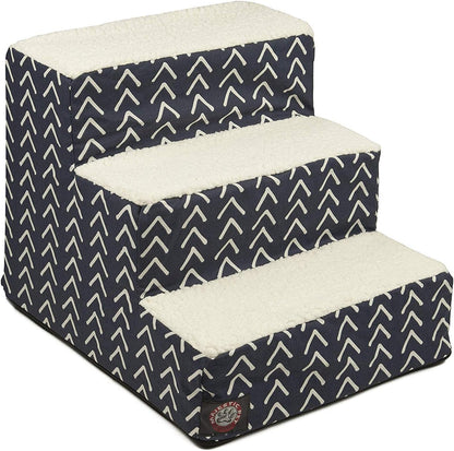 3-Step Portable Pet Stairs with Washable Navy Cover