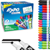 Low Odor Dry Erase Markers, Assorted Fashion Colors, Chisel Tip, 40 Count