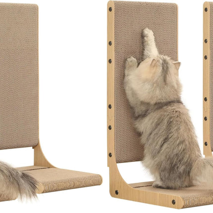 2-Pack L-Shaped Cat Scratching Board, Cardboard, 25.6" Tall (L)