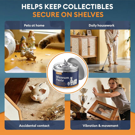 Exhibits Fixing Gel for Museum 200g (6.76oz) - Removable & Reusable Museum Putty, Museum Wax Adhesive to Secure Glass, Antiques, Collectibles & Decor, No Residue Exhibit Gel