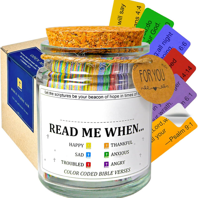 Bible Verse Jar with 108 Stickable Scripture Cards