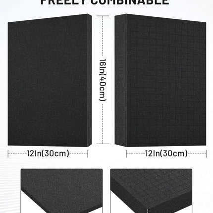 4Pcs Pick and Pluck Foam Sheets for Cases (2Pcs 16x12x2" + 2Pcs 16x12x0.4"), Tool Box foam for Toolbox, Gun Case, Camera Case, Pre-Cut Cubes for Customizable Protective Foam Insert Kit