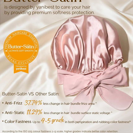 YANIBEST Adjustable Satin Bonnet for Sleeping Women Double Layer Hair Wrap Reduce Friction Prevent Frizz Natural Curly Hair