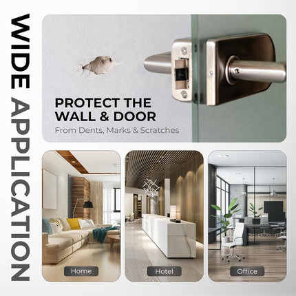 Spring Door Stopper-White – 3-Pack Wall Door Stopper – Easy Installation Doorstop with Rubber Bumper Tip – Heavy Duty Materials and No-Damage Design