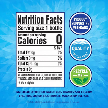 Purified Water Bottles, 12 Pack - Still Bottled Water Enhanced with Minerals for a Crisp Taste, Plastic Bottles - 16.9 Fl oz