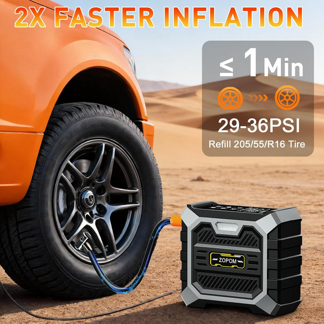 Tire Inflator Portable Air Compressor, 12V DC Car Air Pump with Auto