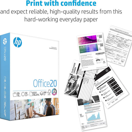 Printer Paper | 8.5 x 11 Paper | Office 20 lb | 3 Ream Case - 1500 Sheets | 92 Bright | Made in USA - FSC Certified , White