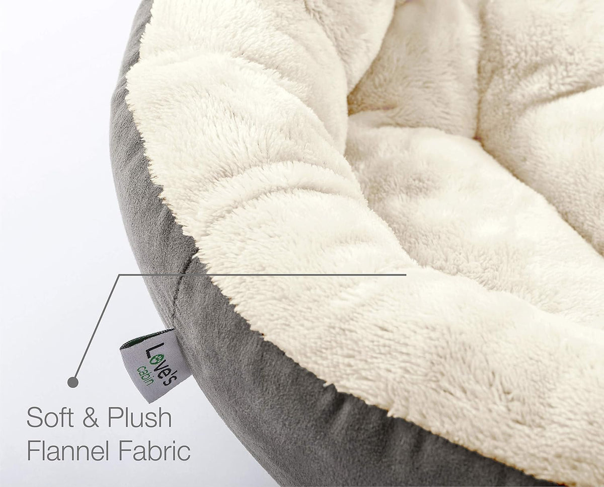 Round Donut Cat and Small Dog Cushion Bed, 20 in, Gray - photo 4