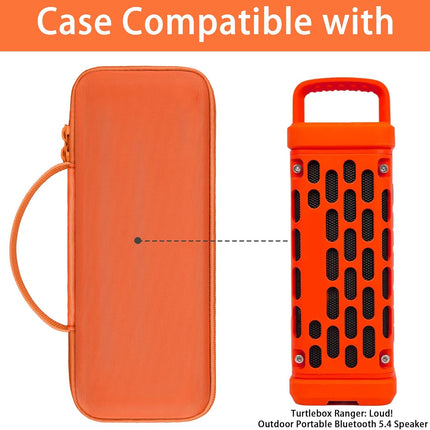Hard Shell Protective Storage Case for Turtlebox Ranger: Loud! Outdoor Portable Bluetooth 5.4 Speaker, Shockproof Portable Travel Carrying Box with Handle, Orange