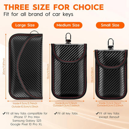 Faraday Pouch for Key Fob (2 Pack), RFID Signal Blocking Faraday Bag, Anti-Theft Key Fob Protector, Universal Fit for Keyless Entry