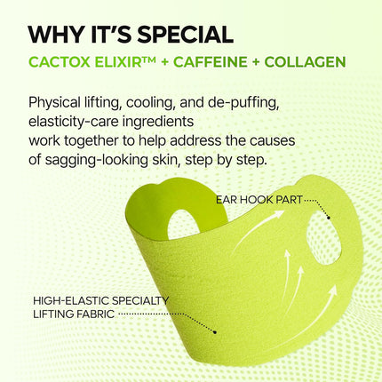 Dr.Melaxin CACTOX V-Lifting Mewing Band – Cactox + Caffeine + Collagen Double Chin Lifting Band for Sagging Jawline & Facial Puffiness | 115.49% Jaw & Chin Lifting Improvement | Korean V-Line Lifting