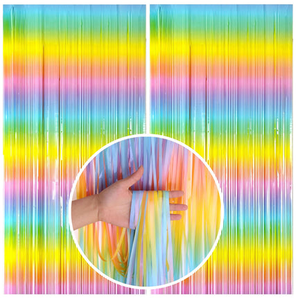 Tinsel Foil Fringe Curtains Wavy Backdrop for Parties Sparkle Metallic Wavy Foil Fringe Backdrop Curtain for Party Decorations Photo Booth Props for Birthday Graduation Wedding