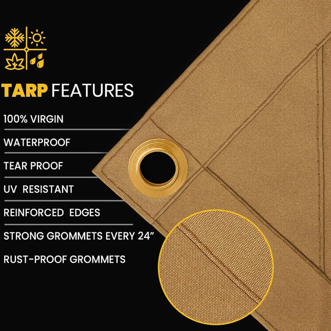 Heavy Duty 14 OZ Water Resistant Canvas Tarp