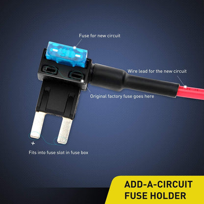10 Pack 12V Car Add-A-Circuit Fuse Tap Adapter Mini Atm Apm Blade Fuse Holder with 120 PCS Mini Blade - photo 4