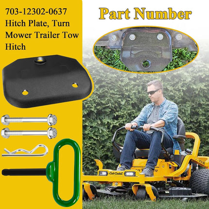 703-12302-0637 Hitch Plate with 1/2" Pin, R Clip, 2 Pcs Bolts & Nuts, Fit for Cub Cadet Ultima ZT1 42 46 50 54 & ZT2 Lawn Mowers, Towing Hitch Kit, Universal Heavy Duty Zero Turn Mower Trailer Hitch
