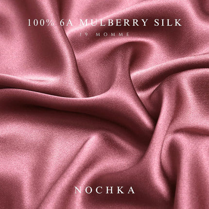 Nochka Fashion 100% Pure Silk Bonnet for Sleeping Women - Reversible Mulberry Silk Hair Wrap - Satin Sleep Bonnet for Black Women - Head Wrap for Sleeping - Made in USA (Punch and Black)