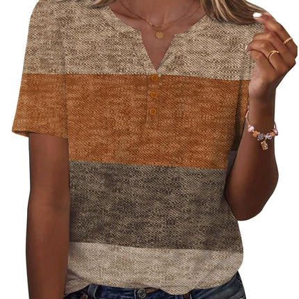 Blusas de verano para mujer, casuales, manga corta, cuello en V