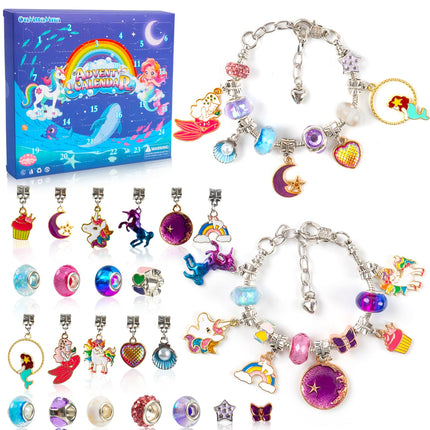 Christmas Countdown Advent Calendar Bracelets 2026 for Kids Girls Gift