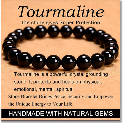MASSIVE BEADS Handmade Yoga Stretch Elastic Bracelet Natural Stone Crystal Healing Power Energy Gifts for Unisex Adult 4mm 6mm 8mm 10mm